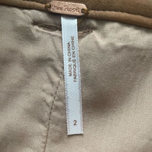 Free People Women's Mini Wrap Skirt Asymmetric Zippered Pockets Brown Size 2 - Picture 5 of 7